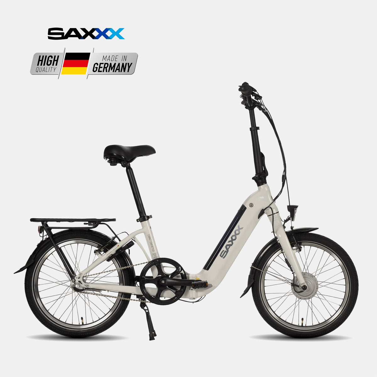 SAXXX Compact Comfort Plus 4.0 Falt-E-Bike, Weiß, 250W