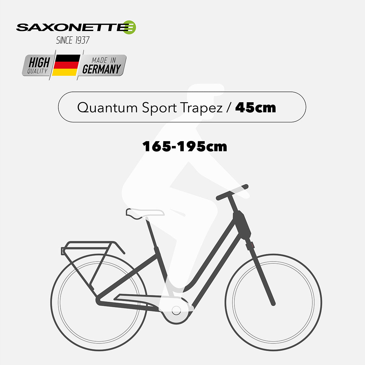 SAXONETTE E-Bike Quantum Sport Trapez, Mittelmotor