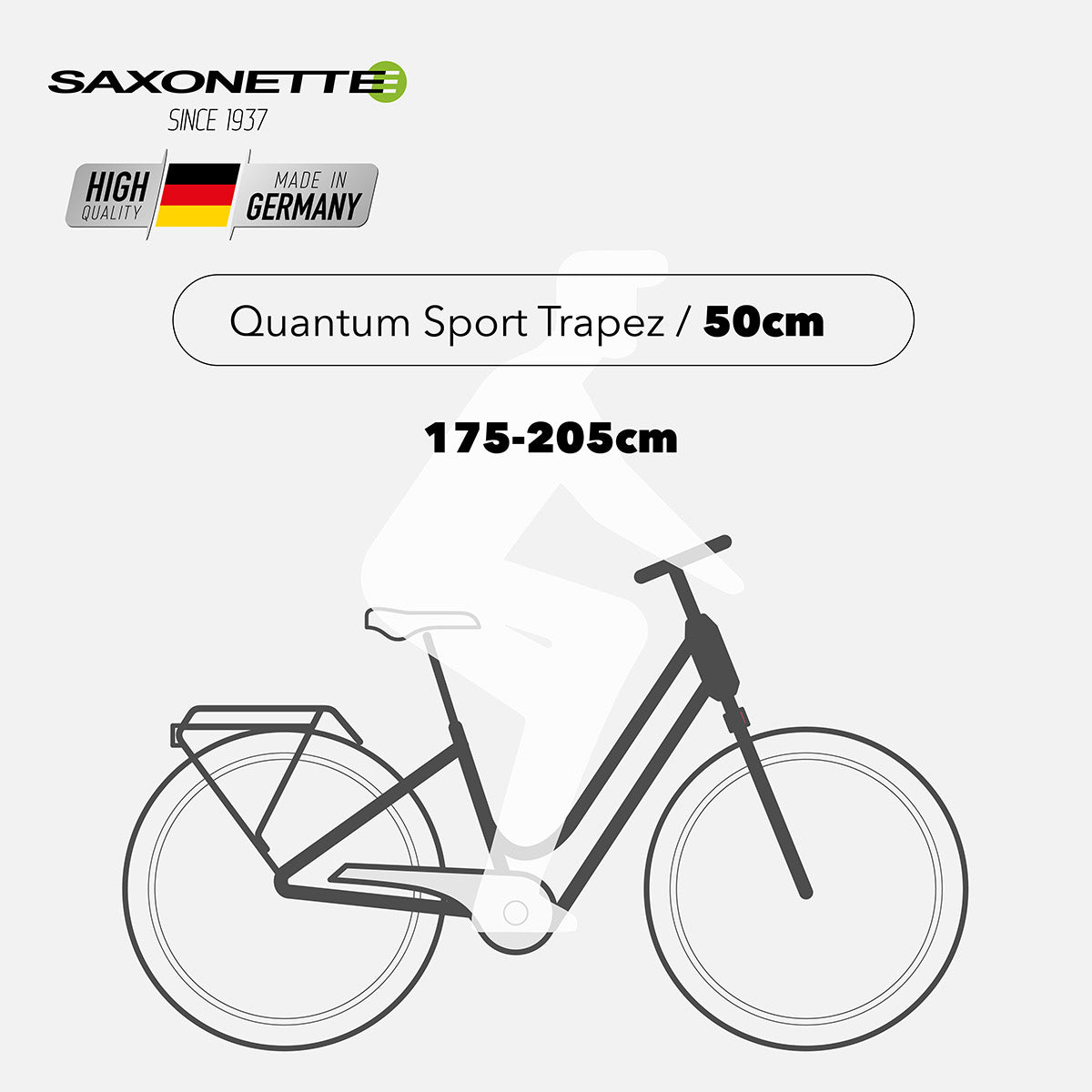 SAXONETTE E-Bike Quantum Sport Trapez, Mittelmotor