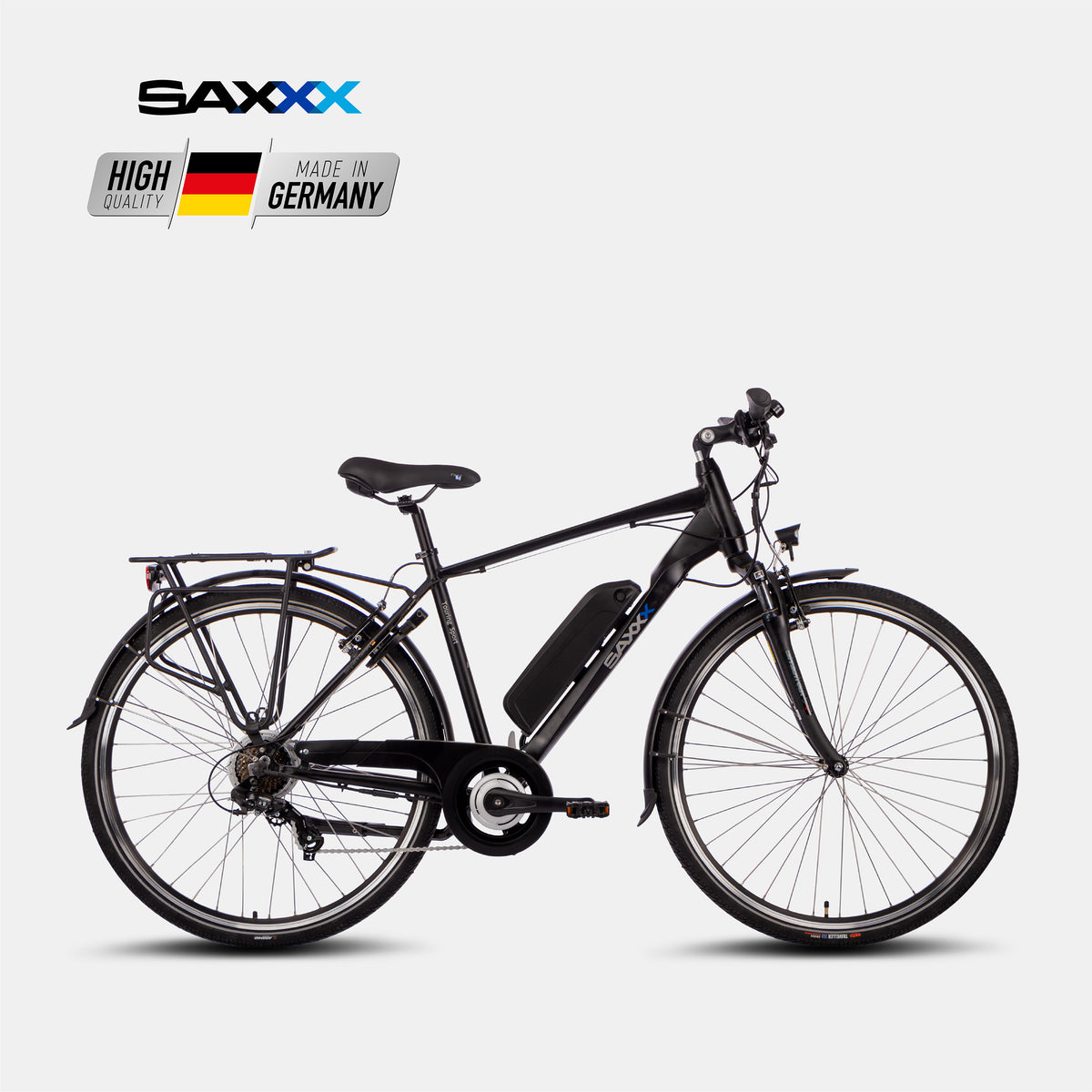 SAXXX Touring Sport Diamant 7-Gang – Hellgrau, E-Trekkingbike.