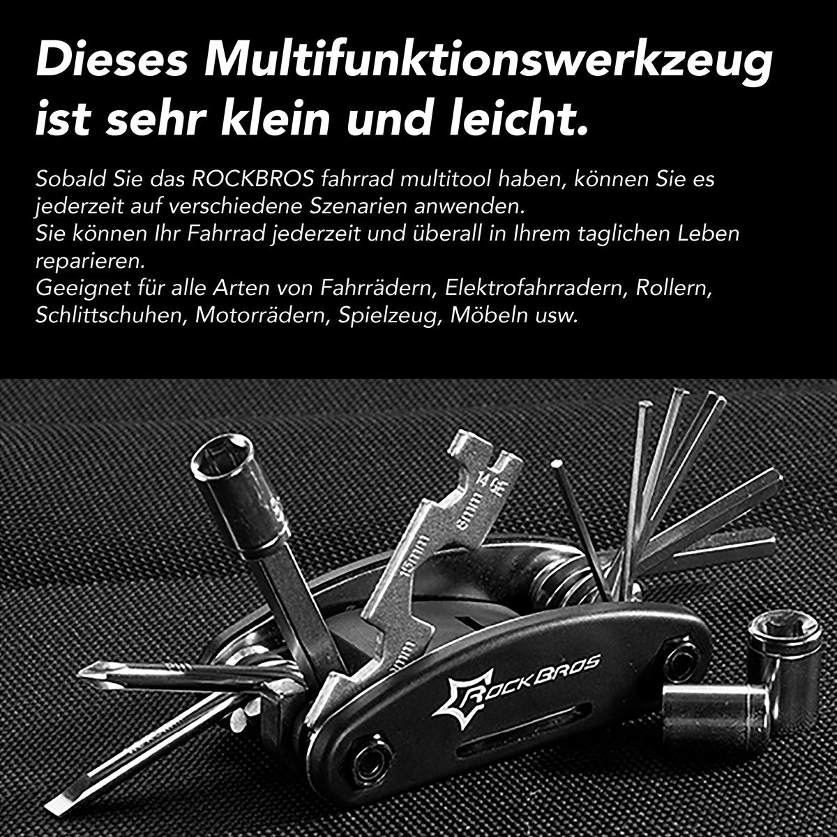 ROCKBROS 16-in-1 Fahrrad Werkzeugset Kompakt