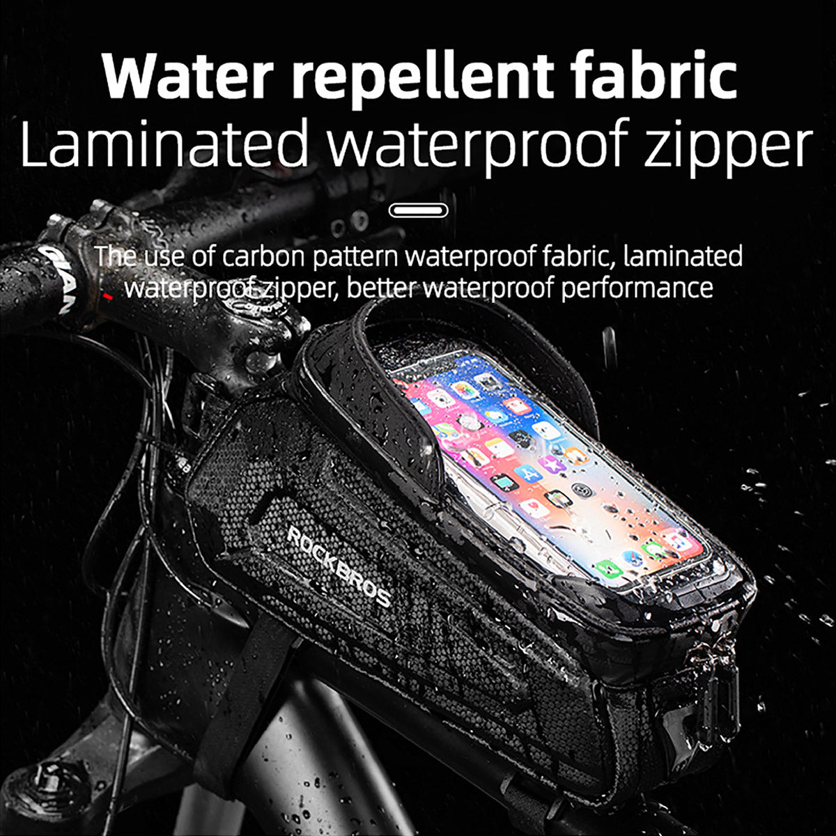 ROCKBROS Fahrrad Tasche Wasserdicht Touchscreen Lenkertasche Oberrohr MTB Rennrad Rahmentasche 6,5 Zoll Handyhülle Fahrrad Zubehör
