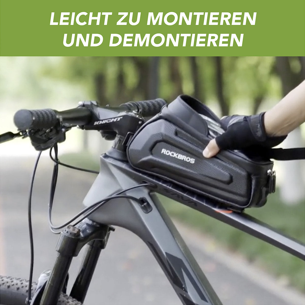 ROCKBROS Fahrrad Tasche Wasserdicht Touchscreen Lenkertasche Oberrohr MTB Rennrad Rahmentasche 6,5 Zoll Handyhülle Fahrrad Zubehör