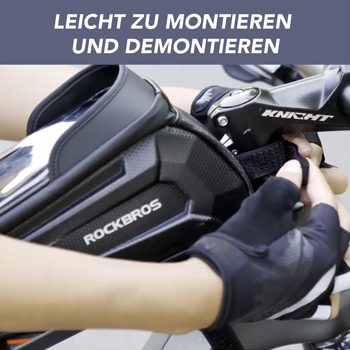 ROCKBROS Fahrrad Tasche Wasserdicht Touchscreen Lenkertasche Oberrohr MTB Rennrad Rahmentasche 6,5 Zoll Handyhülle Fahrrad Zubehör