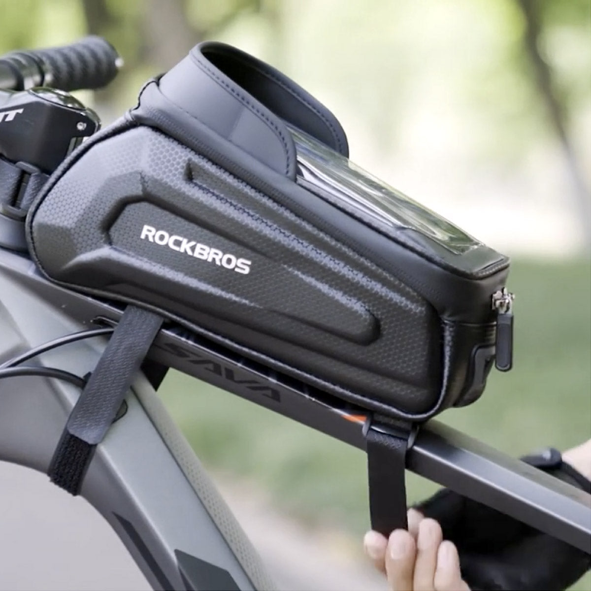 ROCKBROS Fahrrad Tasche Wasserdicht Touchscreen Lenkertasche Oberrohr MTB Rennrad Rahmentasche 6,5 Zoll Handyhülle Fahrrad Zubehör