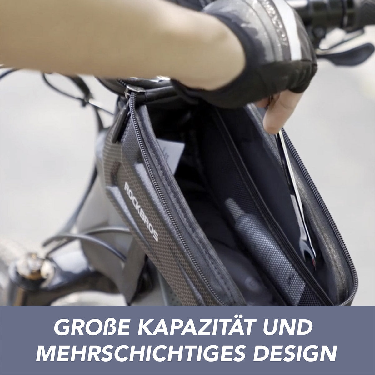 ROCKBROS Fahrrad Tasche Wasserdicht Touchscreen Lenkertasche Oberrohr MTB Rennrad Rahmentasche 6,5 Zoll Handyhülle Fahrrad Zubehör