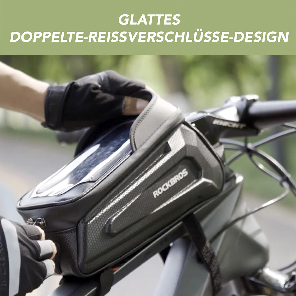 ROCKBROS Fahrrad Tasche Wasserdicht Touchscreen Lenkertasche Oberrohr MTB Rennrad Rahmentasche 6,5 Zoll Handyhülle Fahrrad Zubehör