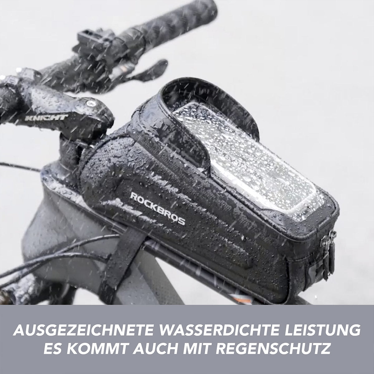 ROCKBROS Fahrrad Tasche Wasserdicht Touchscreen Lenkertasche Oberrohr MTB Rennrad Rahmentasche 6,5 Zoll Handyhülle Fahrrad Zubehör