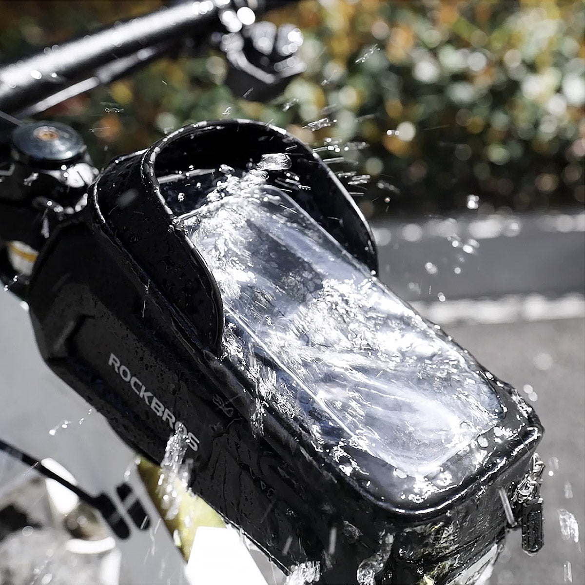 ROCKBROS Fahrrad Tasche Wasserdicht Touchscreen Lenkertasche Oberrohr MTB Rennrad Rahmentasche 6,5 Zoll Handyhülle Fahrrad Zubehör