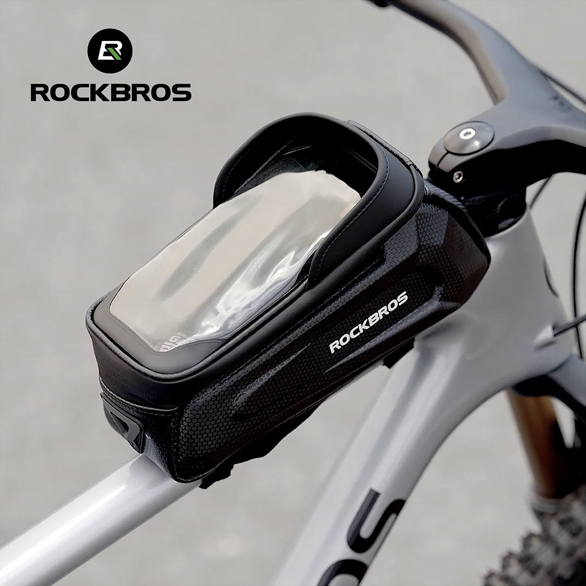 ROCKBROS Fahrrad Tasche Wasserdicht Touchscreen Lenkertasche Oberrohr MTB Rennrad Rahmentasche 6,5 Zoll Handyhülle Fahrrad Zubehör