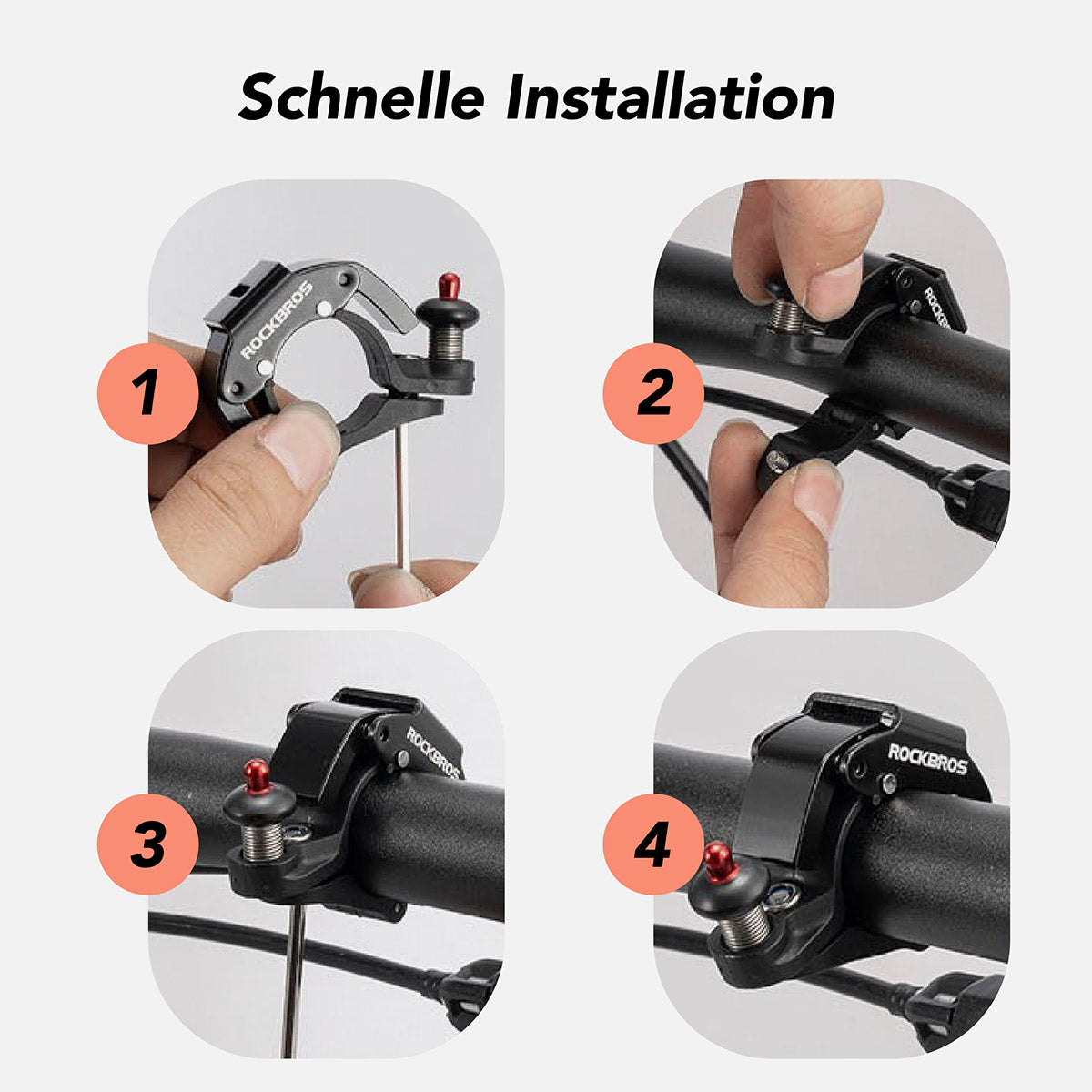 ROCKBROS Fahrradklingel Aluminium Laut Robust Leicht zu Montieren