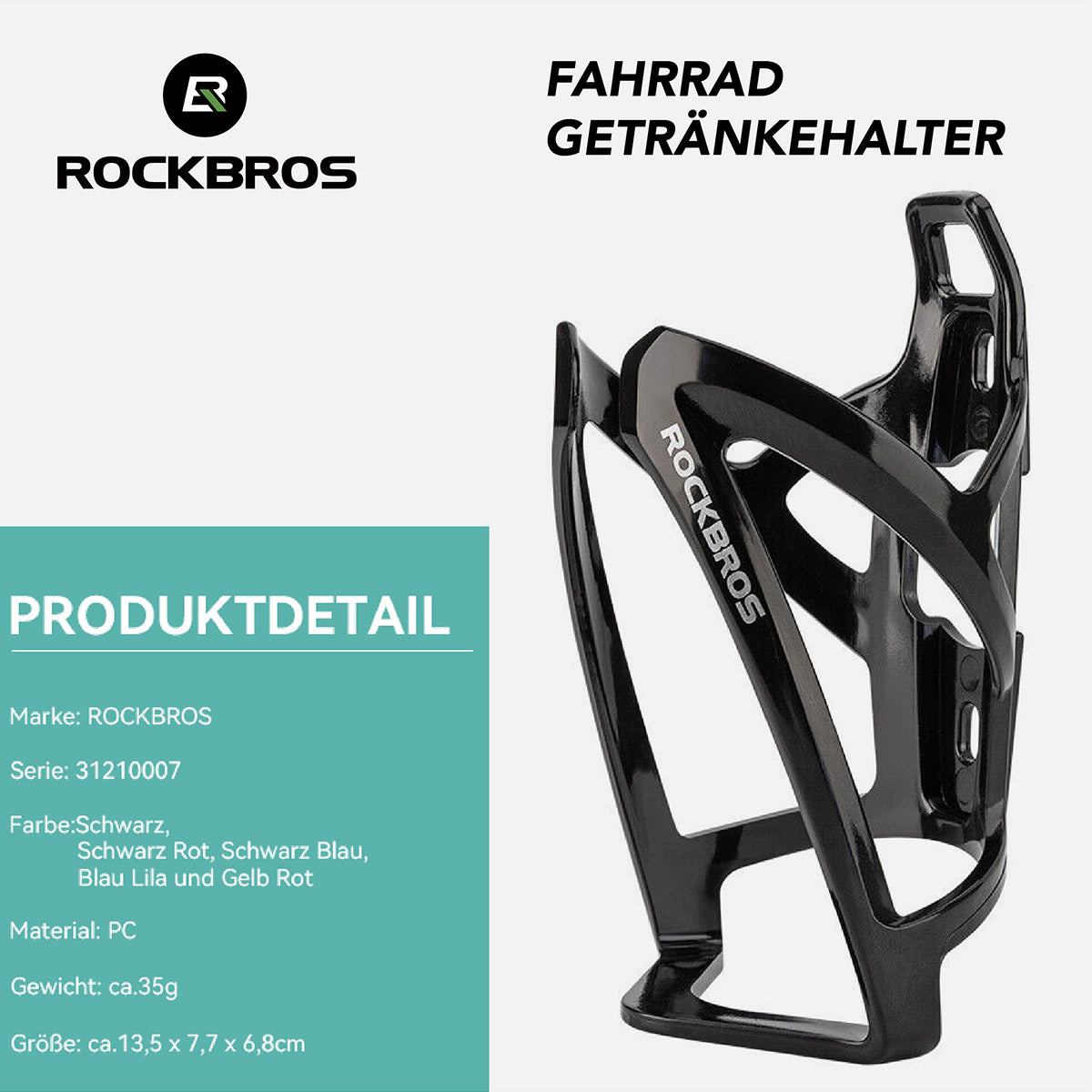 ROCKBROS 35g Leichter PC Fahrradflaschenhalter Ultraleicht Langlebig Vielseitig