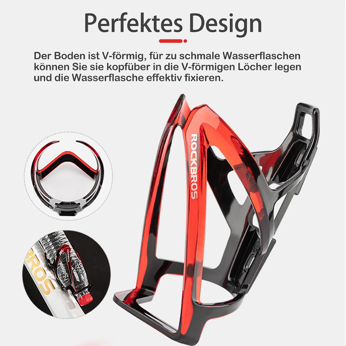 ROCKBROS 35g Leichter PC Fahrradflaschenhalter Ultraleicht Langlebig Vielseitig