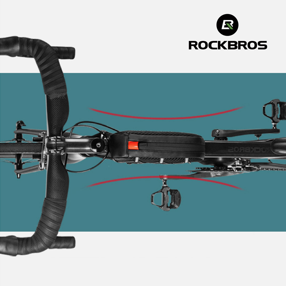 ROCKBROS 1L Wasserdichte Fahrradrahmentasche Reflektor Klettverschluss