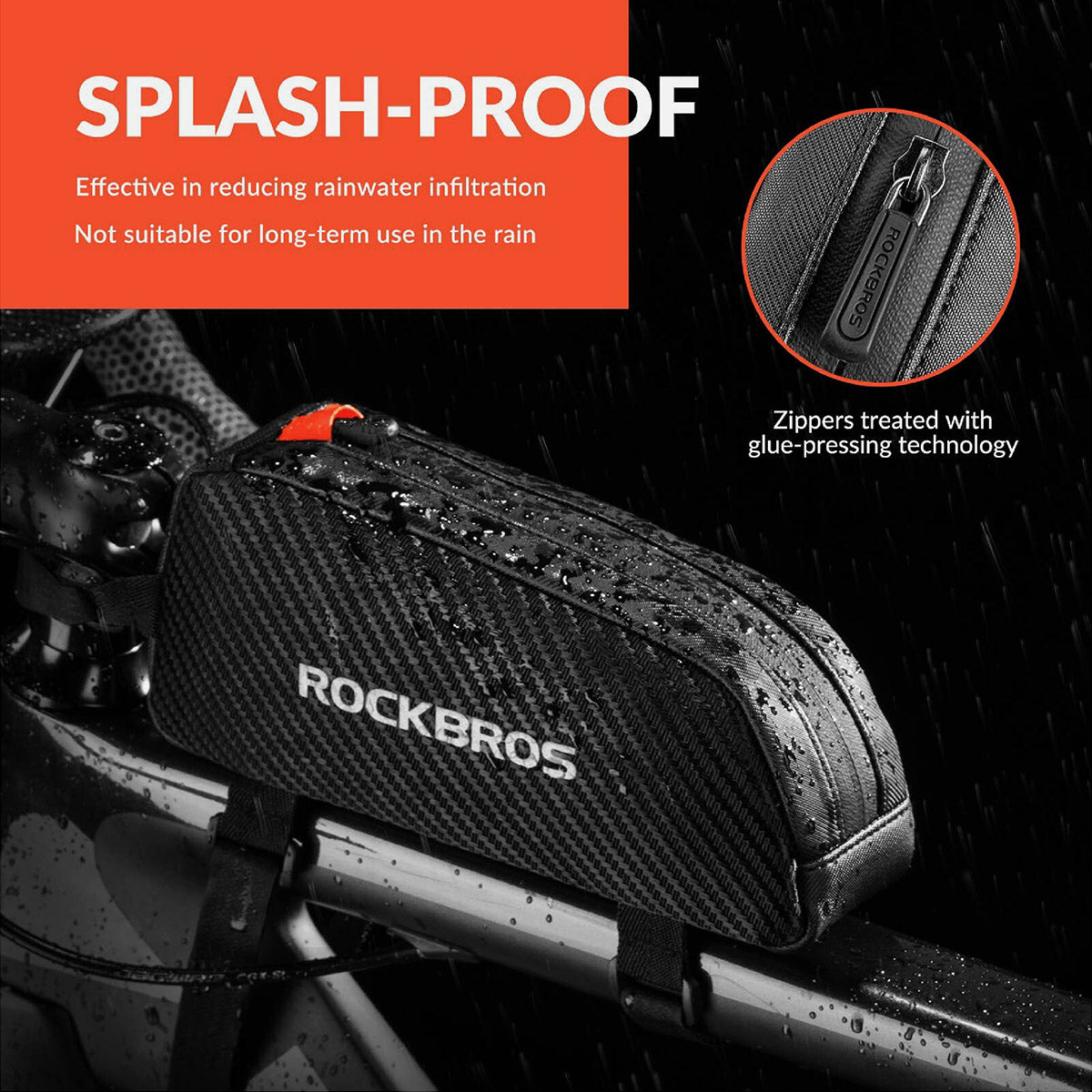 ROCKBROS 1L Wasserdichte Fahrradrahmentasche Reflektor Klettverschluss
