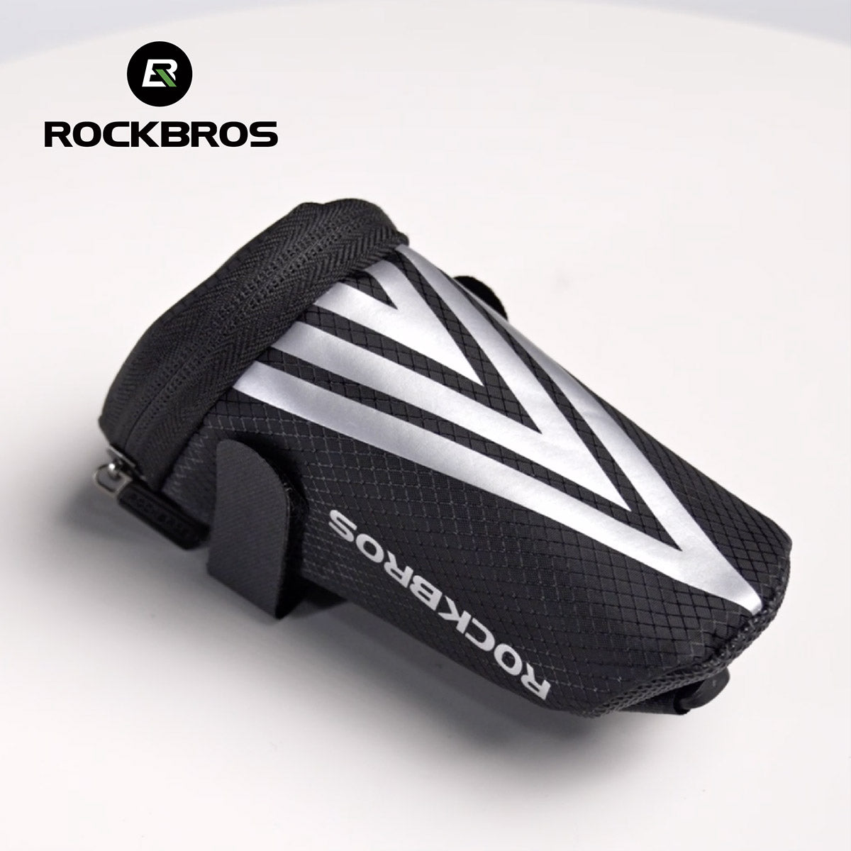 ROCKBROS Fahrradsatteltasche 1L Nylon Reflektierend mit Rücklicht-Halterung