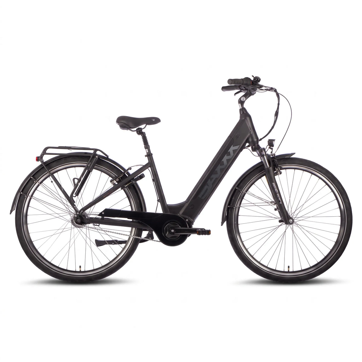 SAXXX, Urbano Plus, Wave, E-Bike, Elektrofahrrad, Schwarz, Schwarz Matt, Tiefeinsteiger, City-E-Bike, Pedelec, Mittelmotor