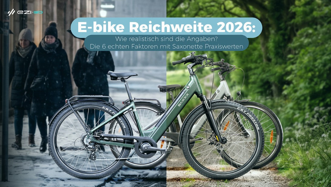 E-bike Reichweite 2026: Wie realistisch sind die Angaben? Die 6 echten Faktoren mit Saxonette Praxiswerten