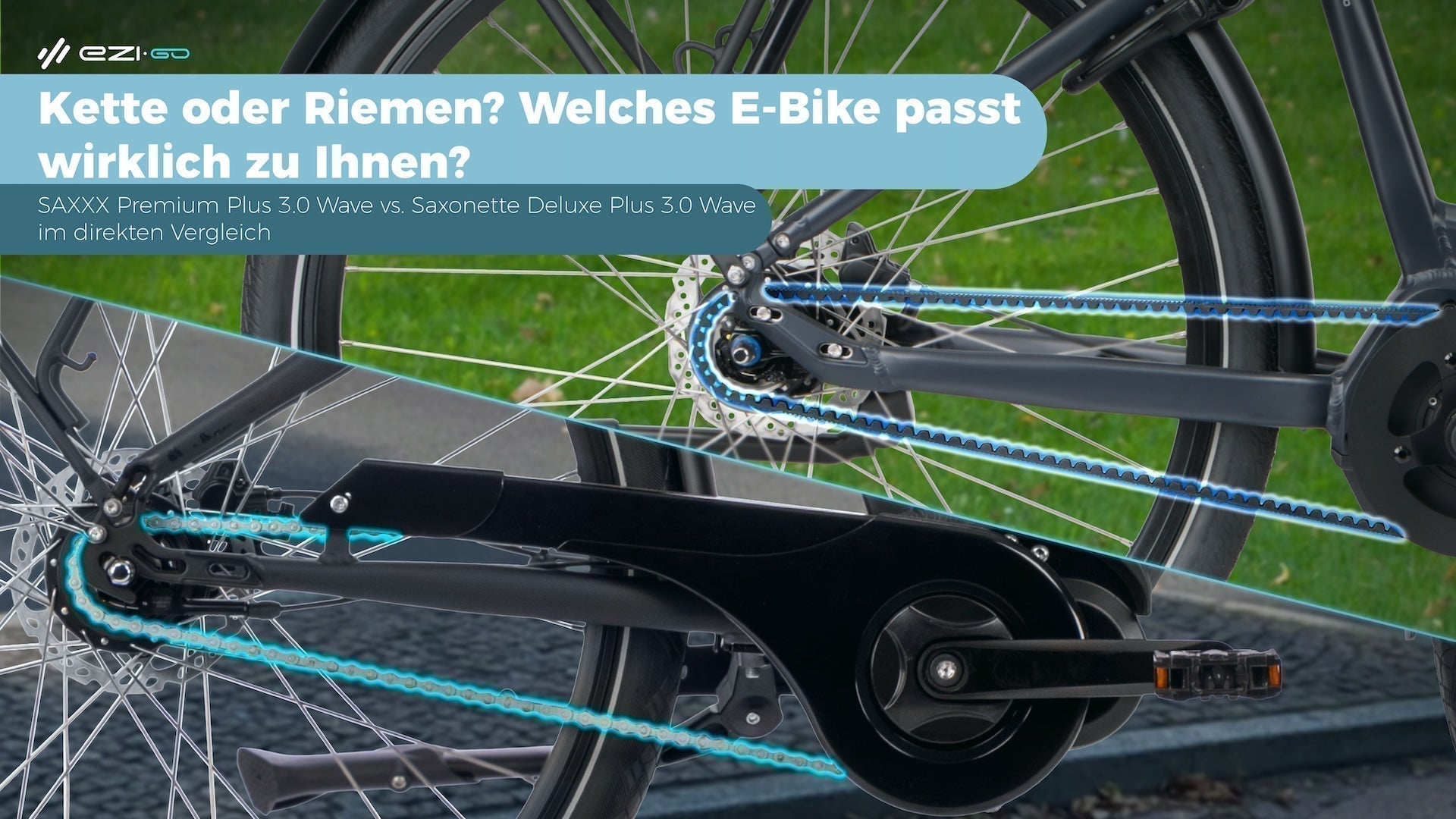 Kette oder Riemen? E-Bike Vergleich: Premium Plus 3.0 Wave vs. Deluxe Plus 3.0 Wave