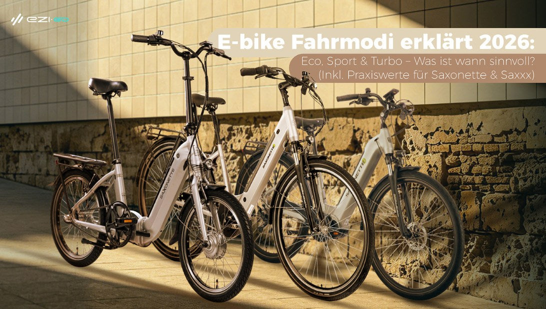 E-bike Fahrmodi erklärt 2026: Eco, Sport & Turbo – Was ist wann sinnvoll? (Inkl. Praxiswerte für Saxonette & Saxxx)
