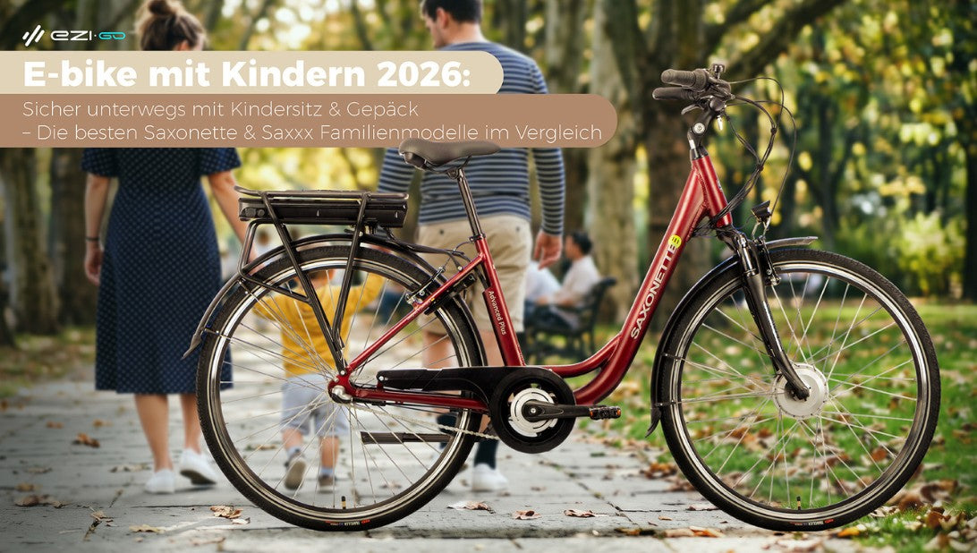E-bike mit Kindern 2026: Sicher unterwegs mit Kindersitz & Gepäck – Die besten Saxonette & Saxxx Familienmodelle im Vergleich