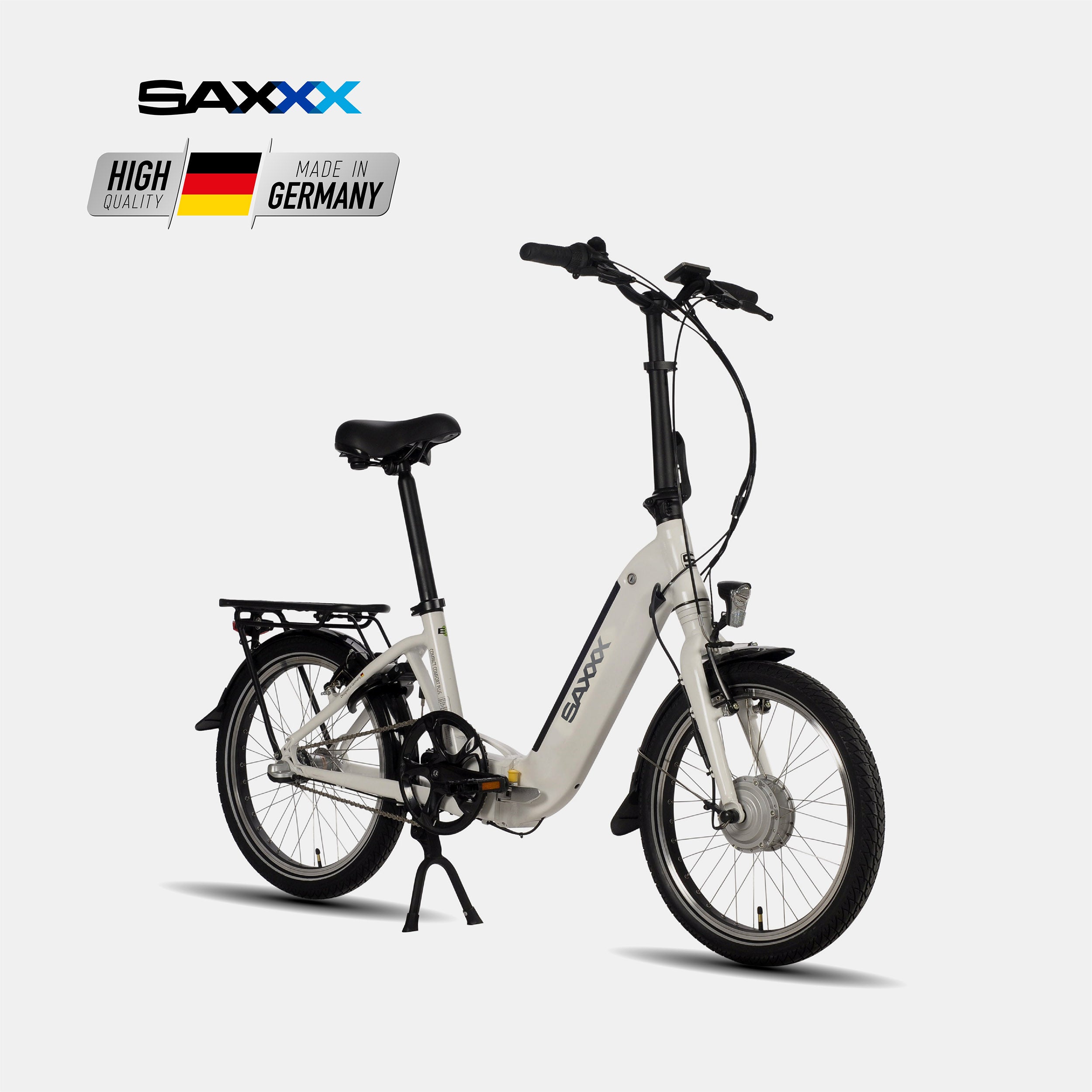 SAXXX E-Bike Compact Comfort Plus 4.0 Wave28, E-Faltrad, Vorderradmotor