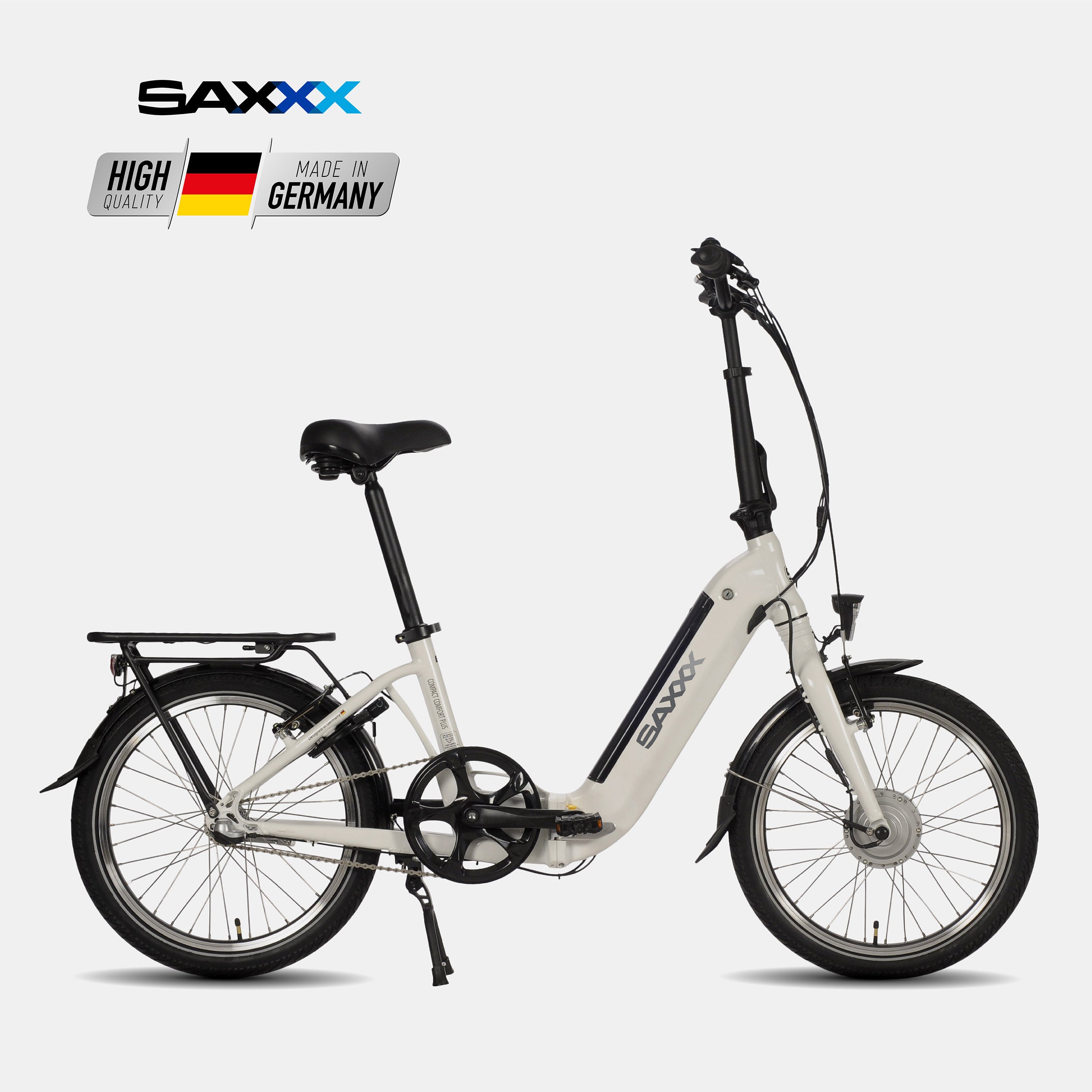 SAXXX Compact Comfort Plus 4.0 Falt-E-Bike, Weiß, 250W