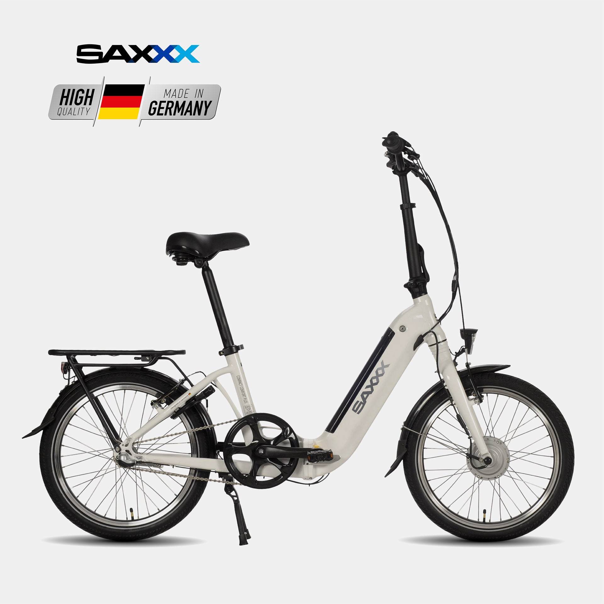 SAXXX E-Bike Compact Comfort Plus 4.0 Wave28, E-Faltrad, Vorderradmotor