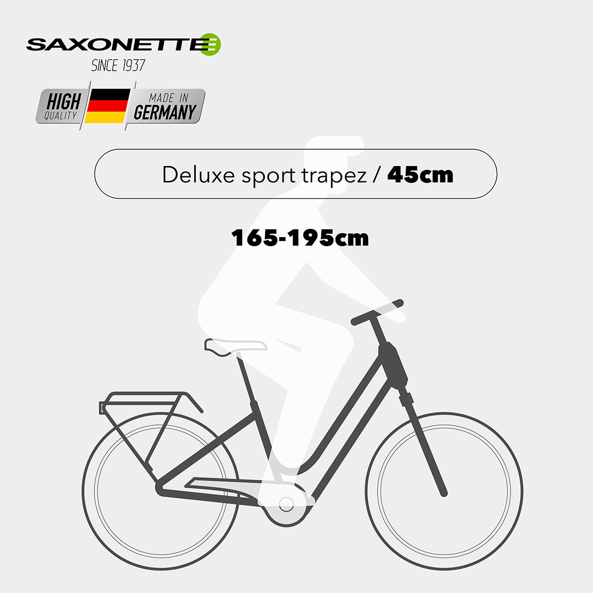 SAXONETTE E-Bike Deluxe Sport Trapez, Trekking, Mittelmotor, SHIMANO 9 Gang