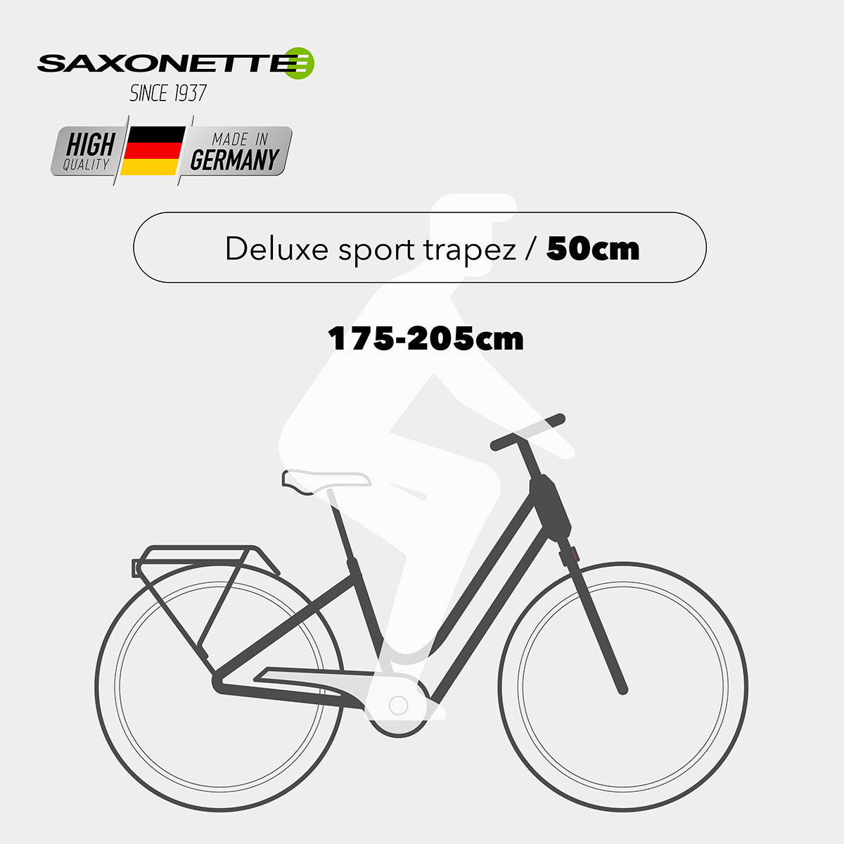 SAXONETTE E-Bike Deluxe Sport Trapez, Trekking, Mittelmotor, SHIMANO 9 Gang