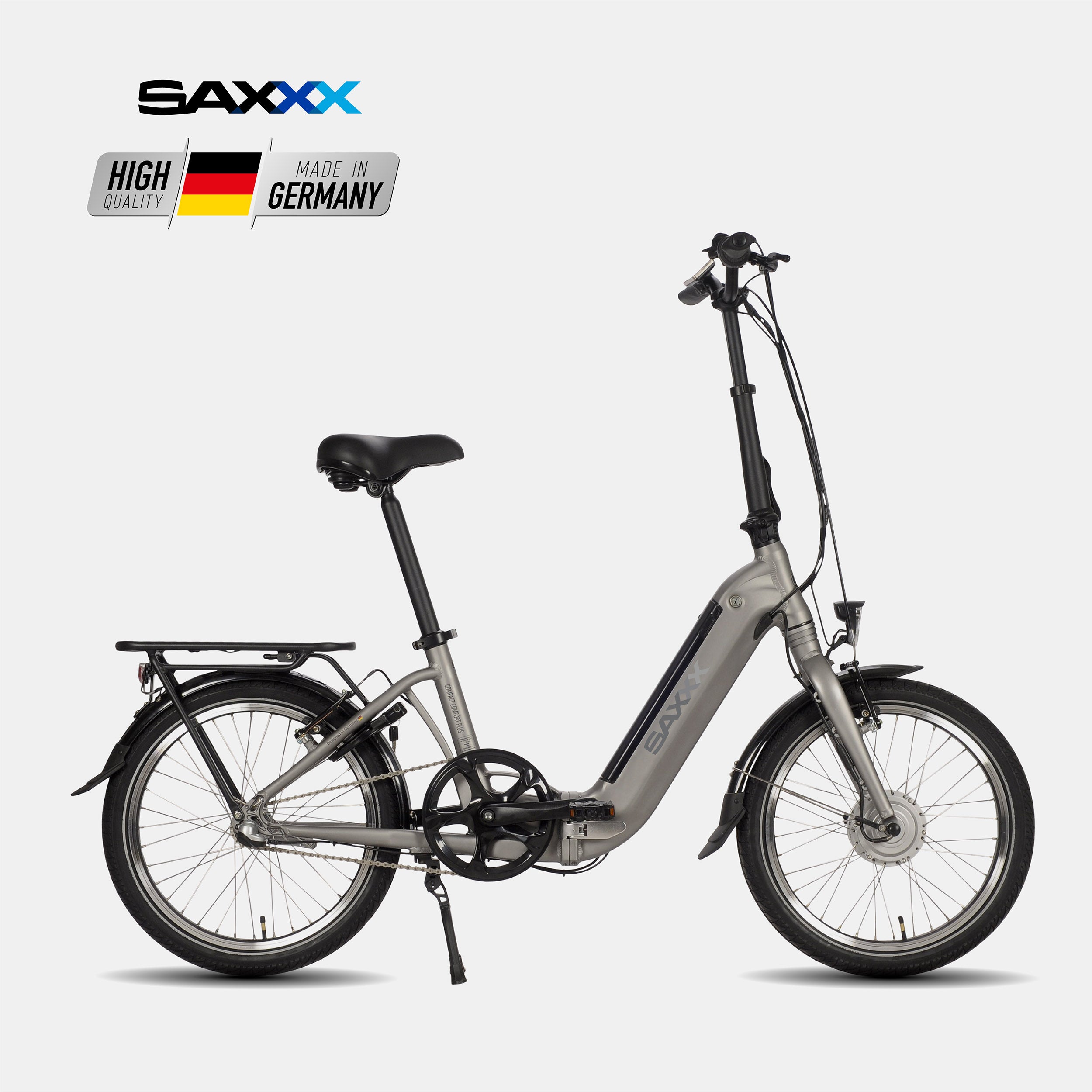 SAXXX Compact Comfort Plus 4.0 Falt-E-Bike, Silber, 250W