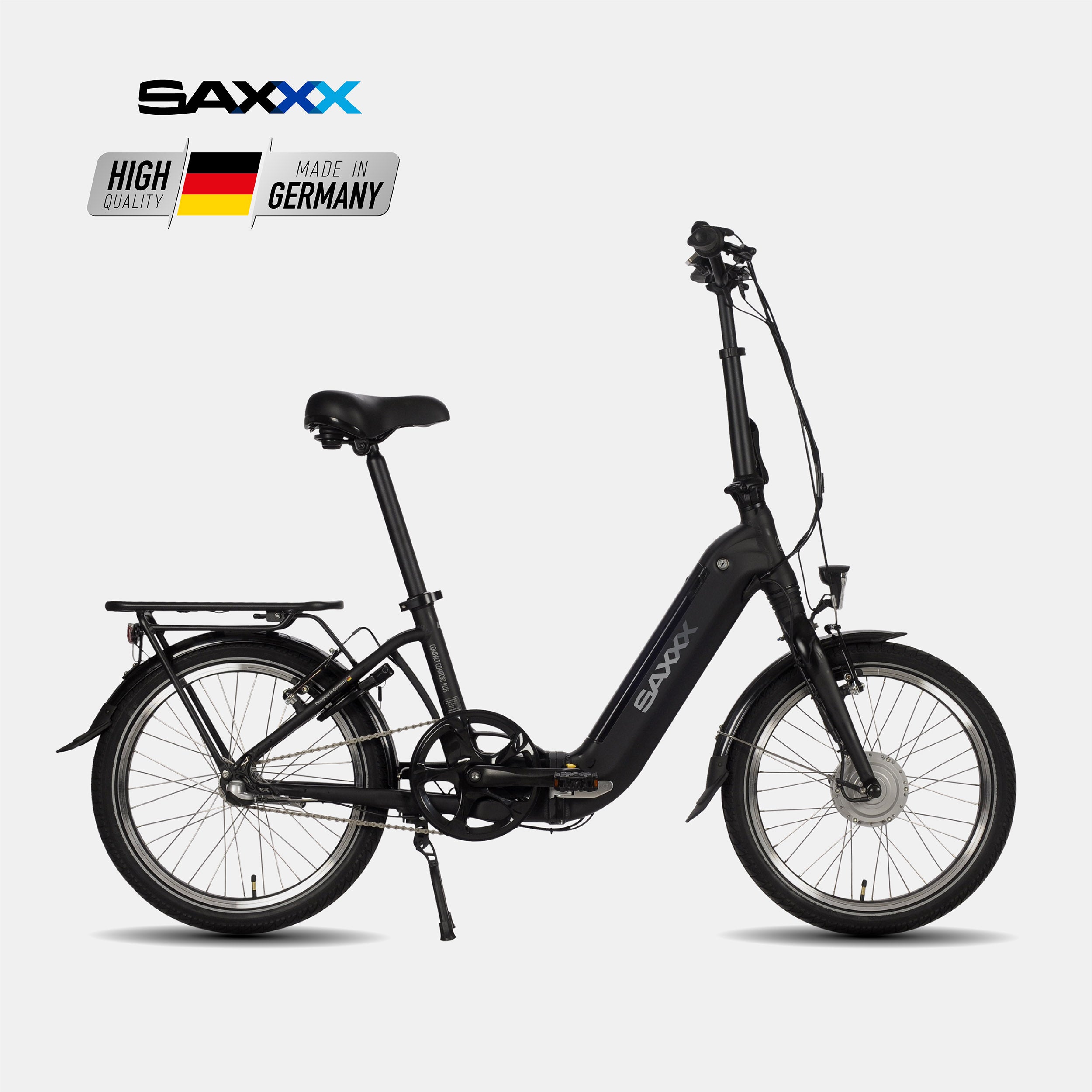 SAXXX E-Bike Compact Comfort Plus 4.0 Wave28, E-Faltrad, Vorderradmotor