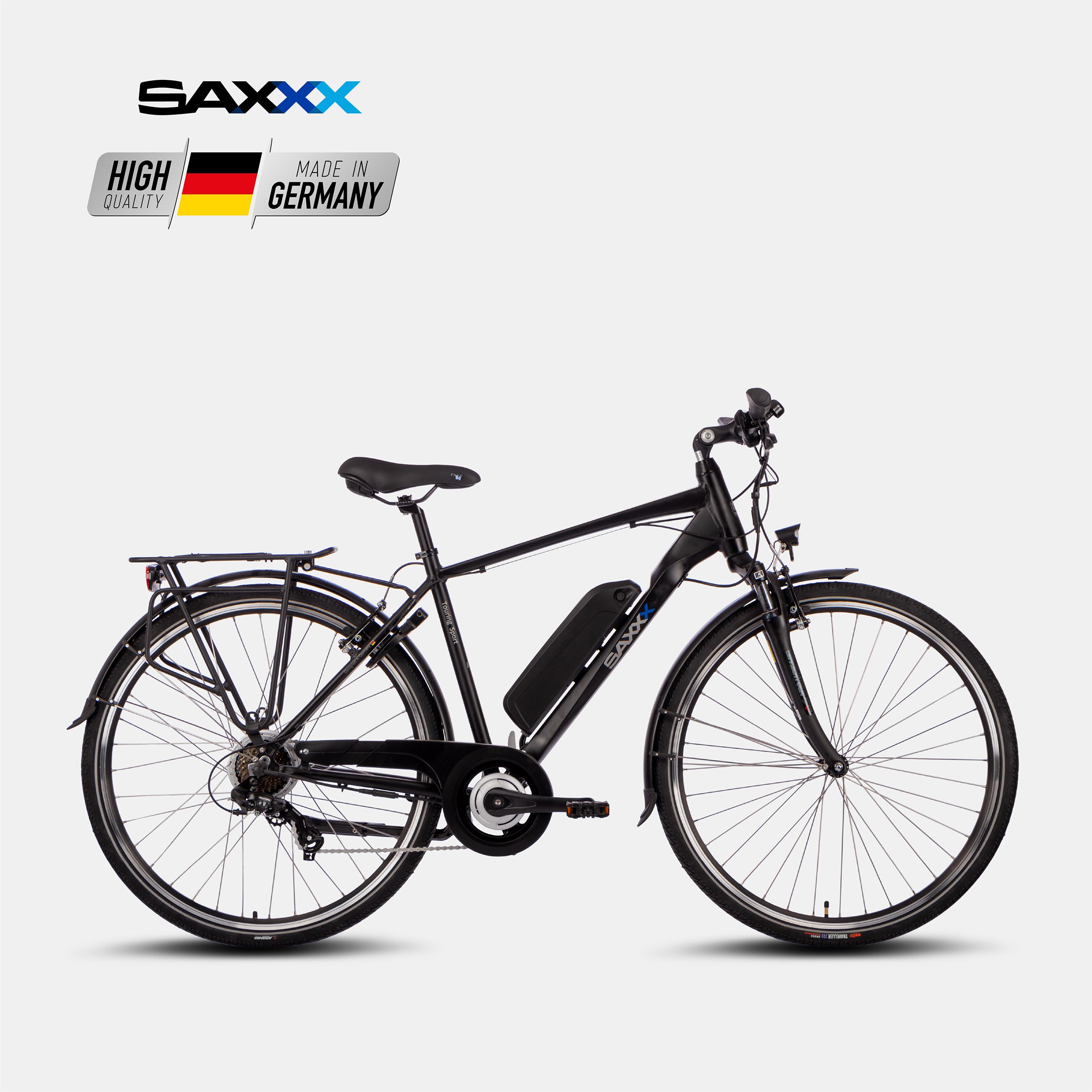 SAXXX Touring Sport Diamant 7-Gang – Hellgrau, E-Trekkingbike.