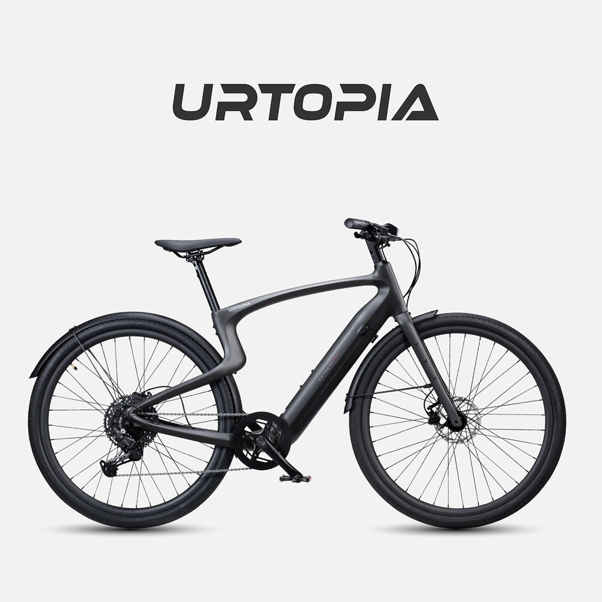URTOPIA E-Bike Carbon 1 Pro, 17-kg Leichtgewicht mit Toray®-Carbonrahmen, agilem Handling und großer Reichweite. Schwarz.