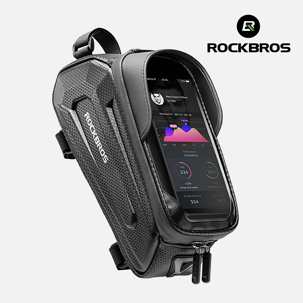 ROCKBROS Fahrrad Tasche Wasserdicht Touchscreen Lenkertasche Oberrohr MTB Rennrad Rahmentasche 6,5 Zoll Handyhülle Fahrrad Zubehör