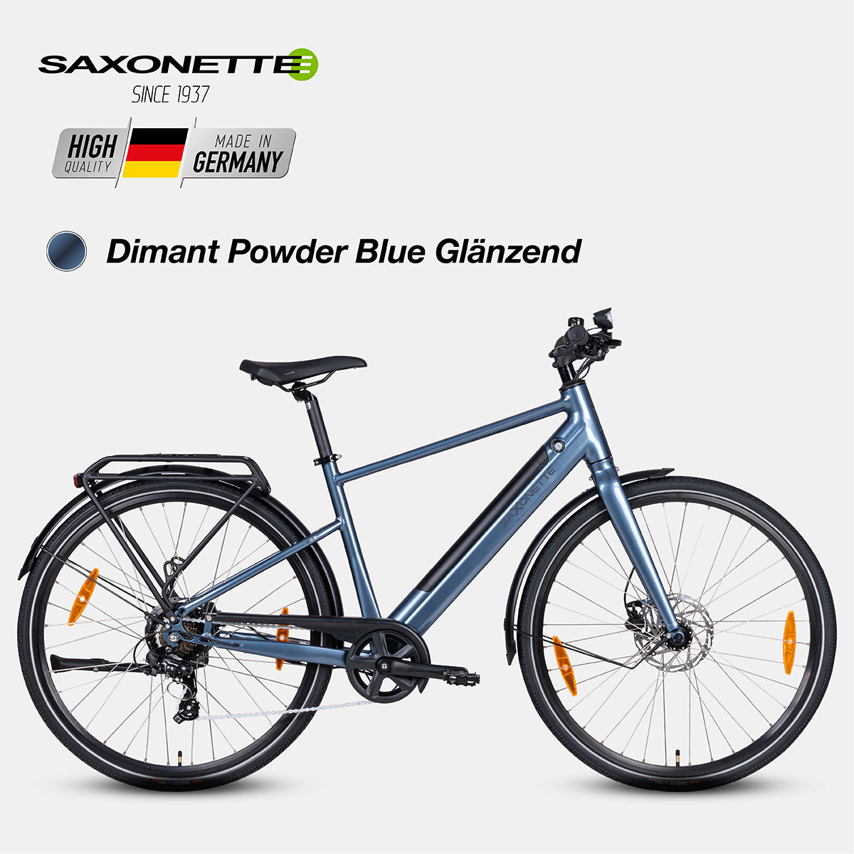 SAXONETTE URBANO Plus Diamant Powder Blue glänzend, 250 W Heckmotor