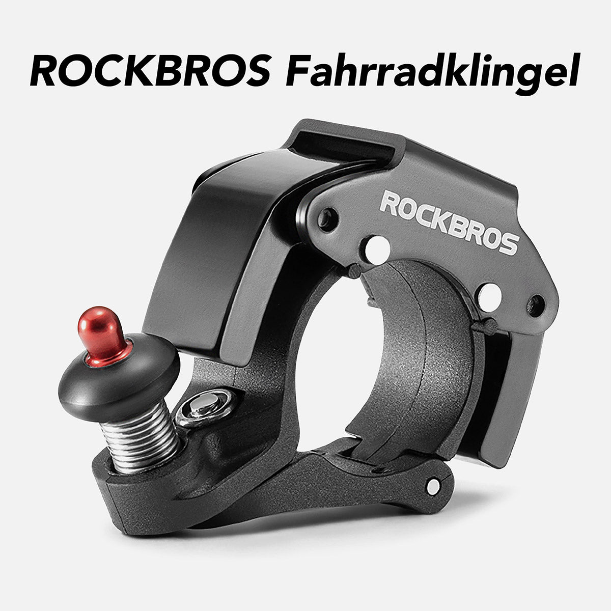 ROCKBROS Fahrradklingel Schwarz, verstecktes Design, roter Auslöser