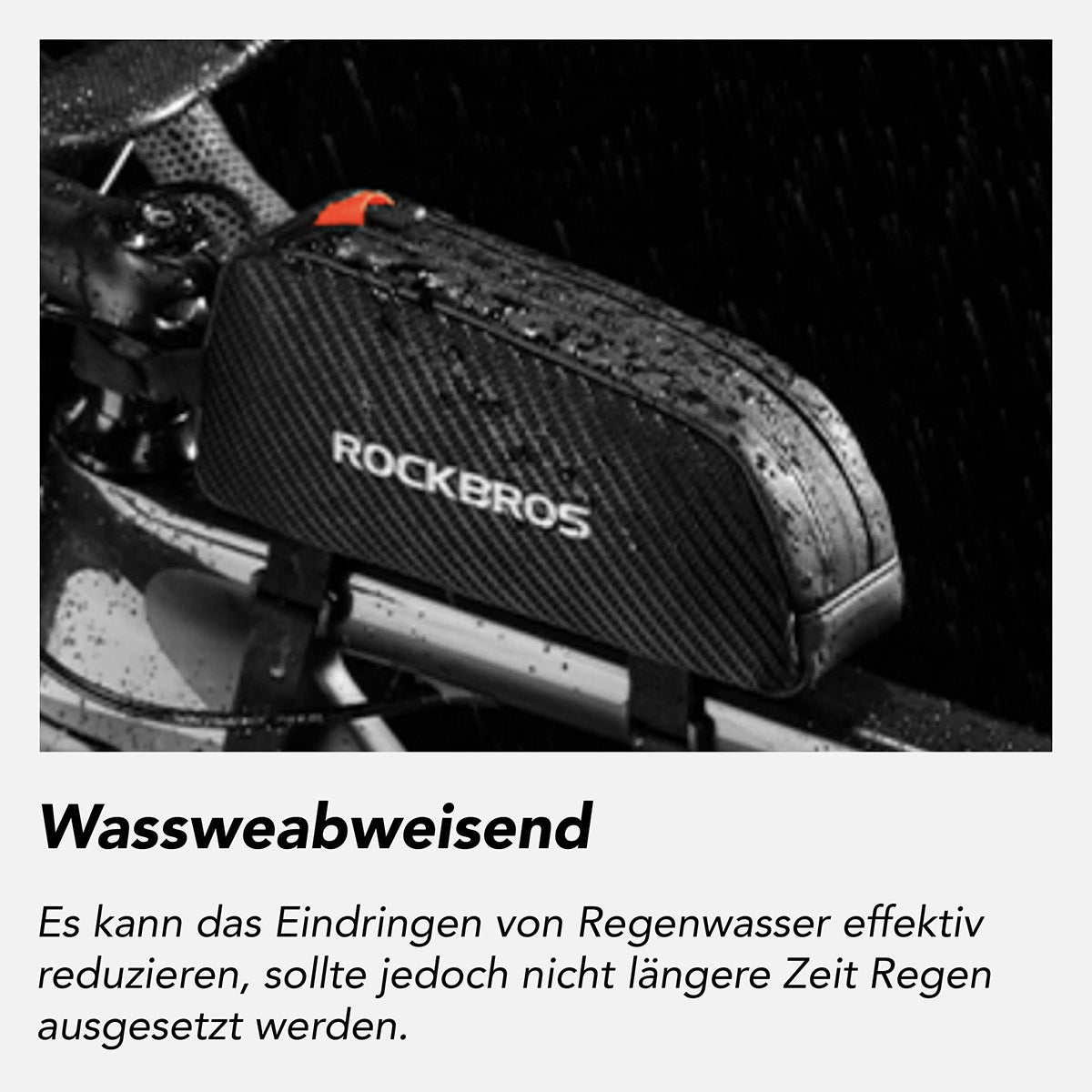 ROCKBROS 1L Wasserdichte Fahrradrahmentasche Reflektor Klettverschluss