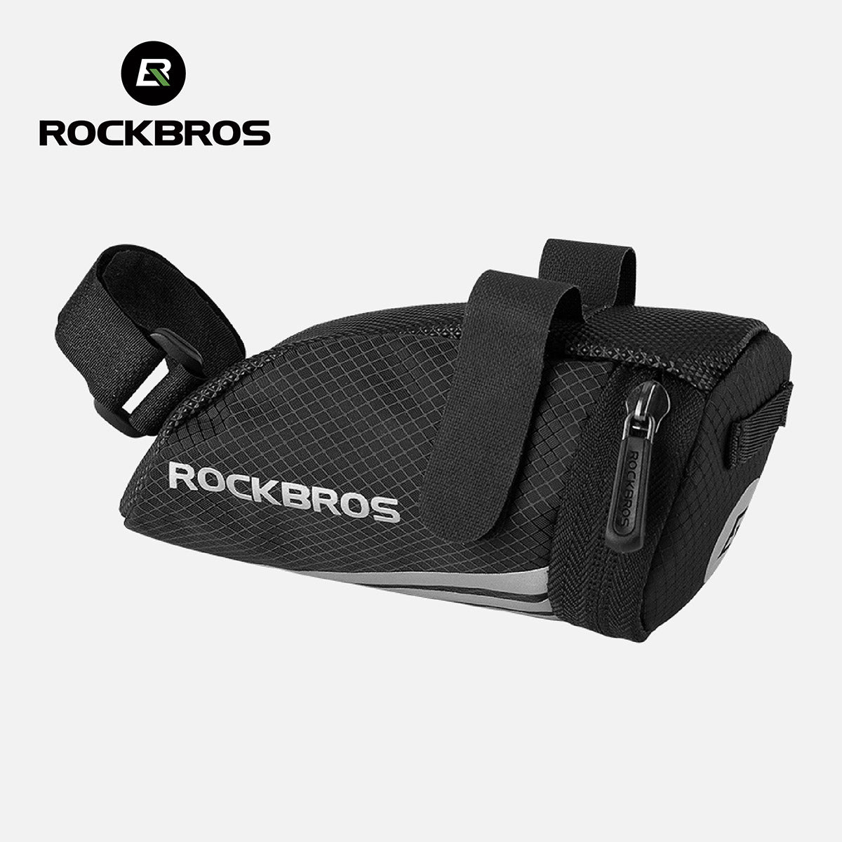 ROCKBROS Fahrradsatteltasche 1L Nylon Reflektierend mit Rücklicht-Halterung