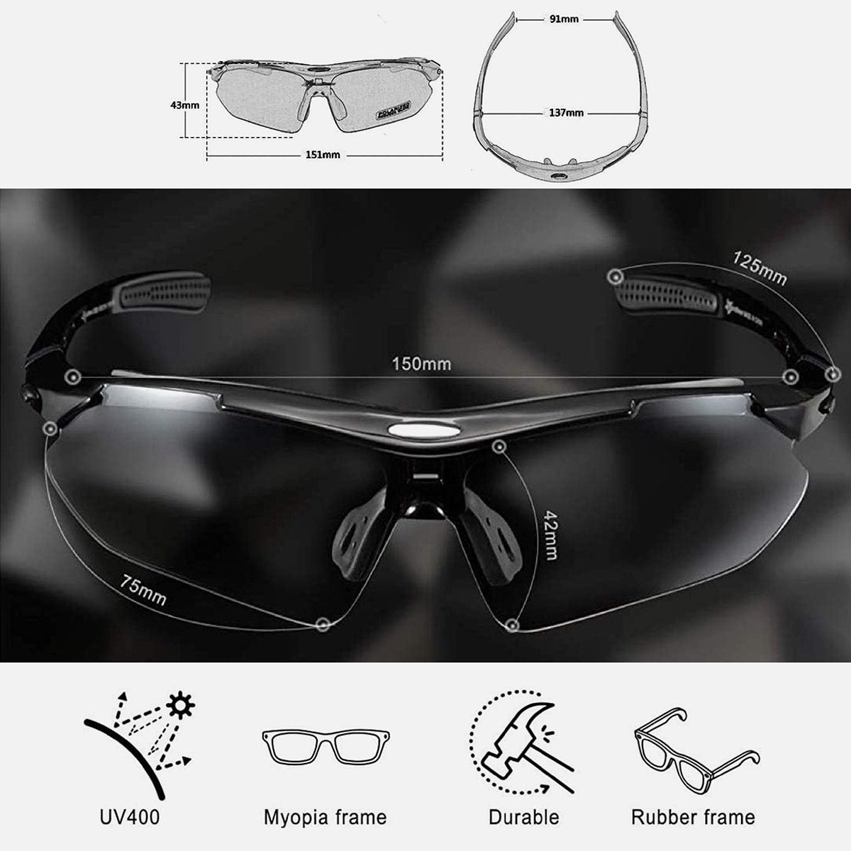 ROCKBROS Polarisierte Fahrradbrille