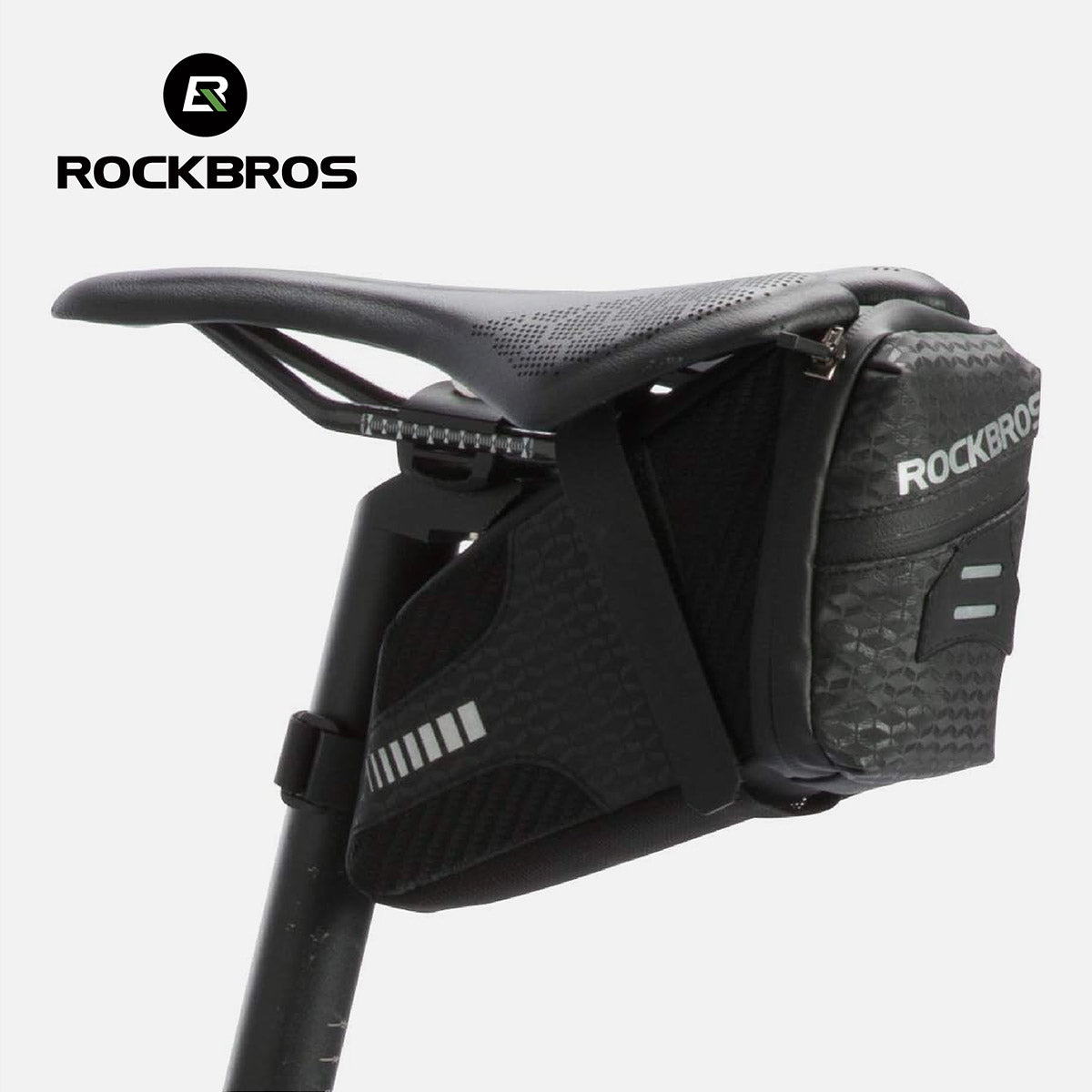 ROCKBROS 1,5 L Fahrradsatteltasche unter dem Sattel – wasserabweisend, reflektierend, Klett-/Schnellverschluss.