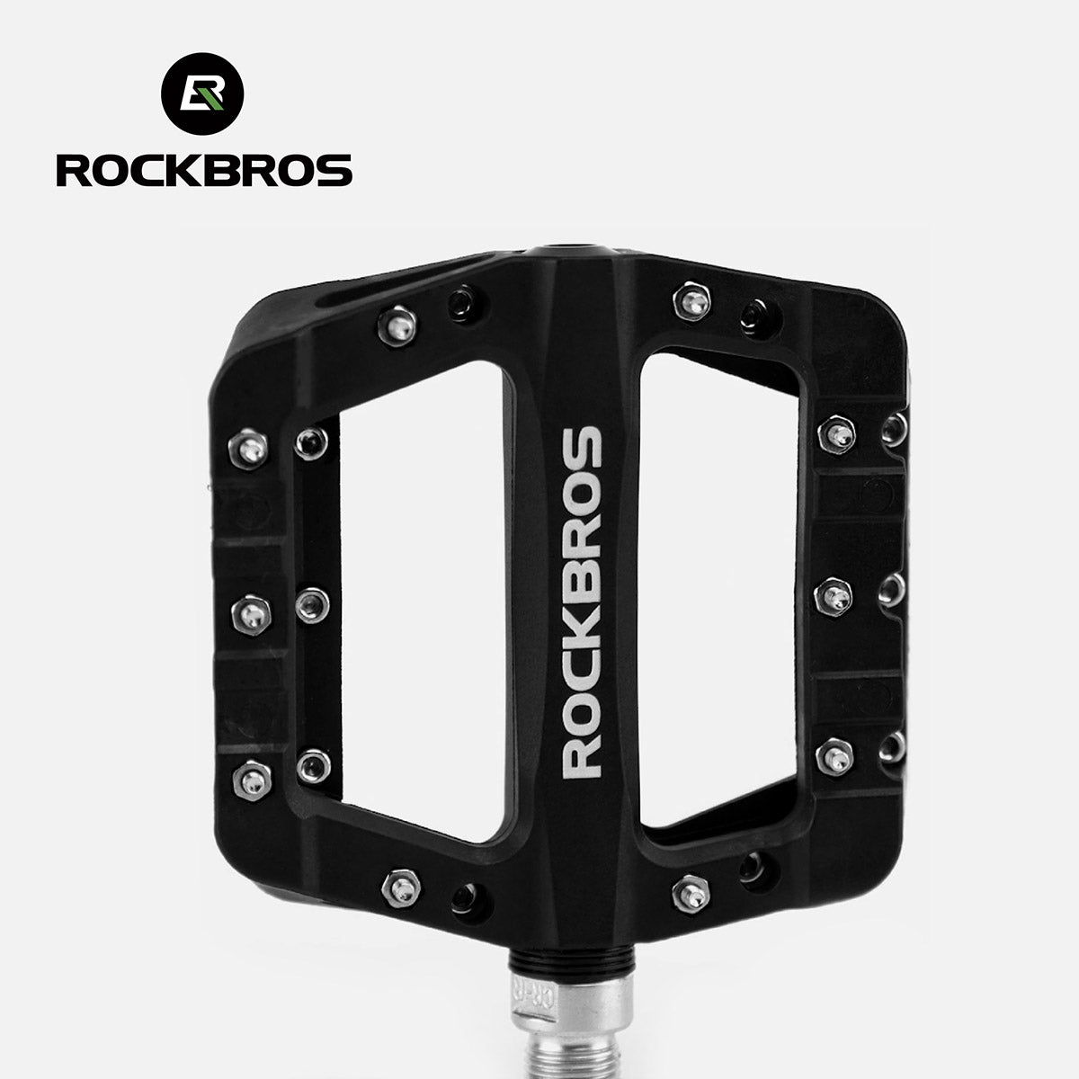 ROCKBROS Fahrradpedale – Schwarz | superleicht & robust, breite Plattform mit Grip-Pins, leise gedichtete Lager, 9/16" Standardgewinde
