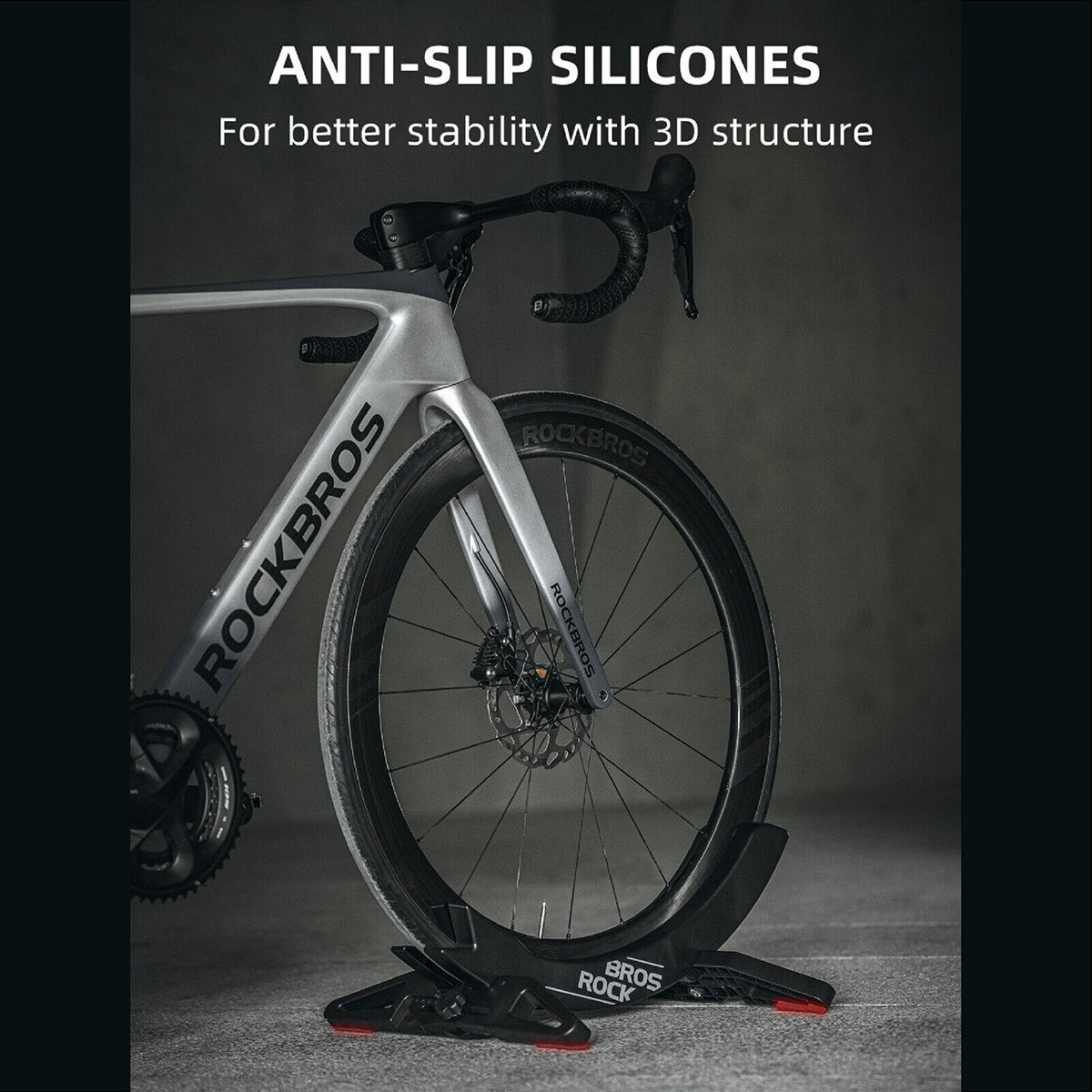 fahrradständer schwarz matt ROCKBROS Verstellbarer Fahrradständer Indoor – Rennrad & MTB Abstellständer