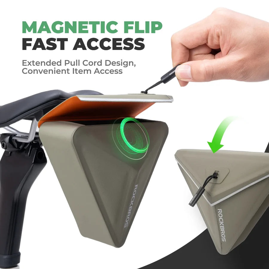 ROCKBROS Fahrradsatteltasche 0,6 L – Magnetisch, Wasserdicht & Kompakt