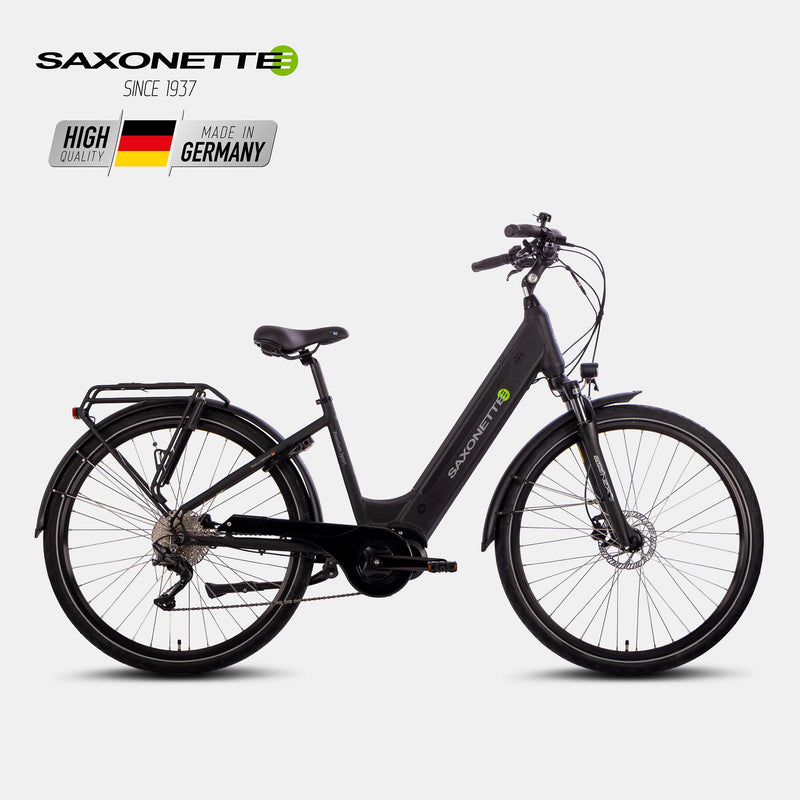 SAXONETTE Premium Sport Wave E-bike – Seit 1937, Hochwertig Made in Germany, Fahrradfarbe Schwarz