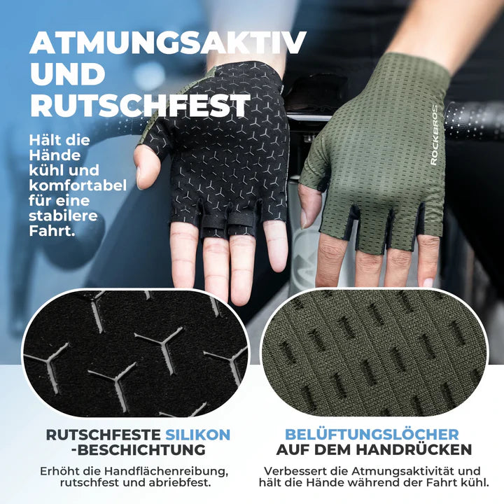 ROCKBROS Halbfinger Fahrradhandschuhe Sommer | Rutschfest & Komfortabel