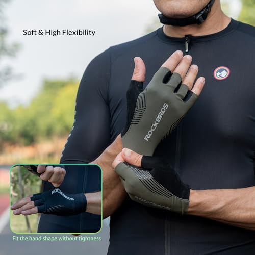 ROCKBROS Fahrradhandschuhe Sommer – Halbfinger, Atmungsaktiv & Rutschfest (S-2XL)