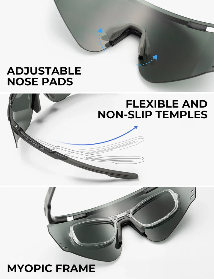 ROCKBROS Photochrome Fahrradbrille – UV400 & TR90