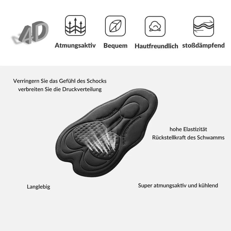 ROCKBROS Herren Fahrradhose kurz 2-in-1 mit 4D Sitzpolster – Atmungsaktiv & Elastisch