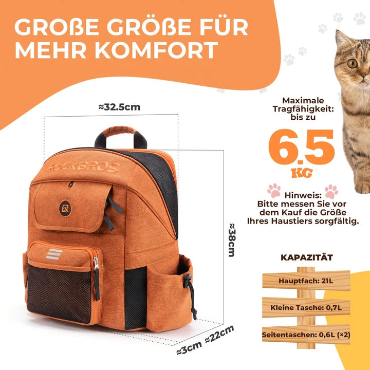 ROCKBROS 21L Fahrrad-Lenkertasche & Haustiertasche – 2-in-1 Rucksack für E-Bike & Faltrad